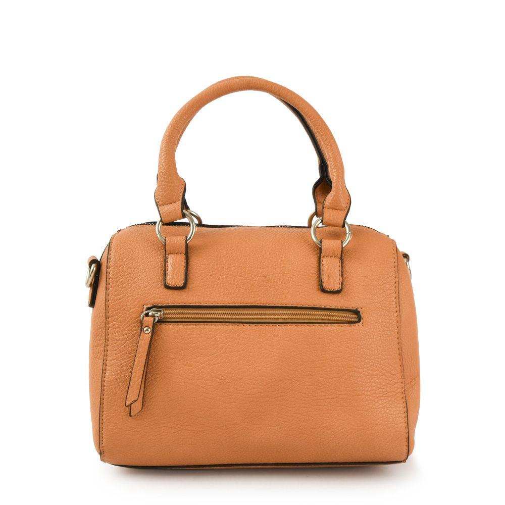 Cartera dos asas baul mediana elinna camel-2