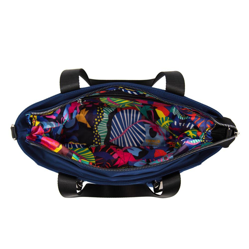 Cartera tote college grande azul-3