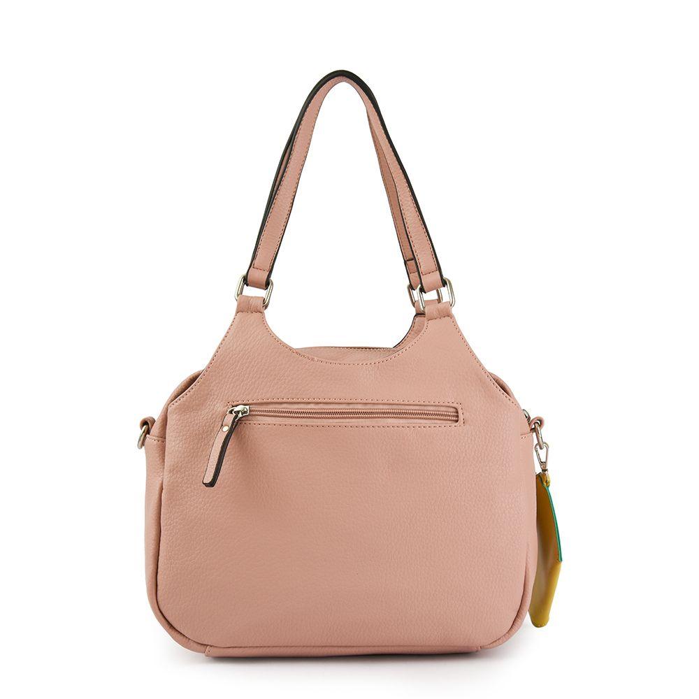 Cartera dos asas tres divisiones mediana ursulina rosa viejo-2