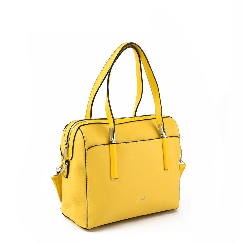 Cartera dos asas baul mediana piarot amarillo-1