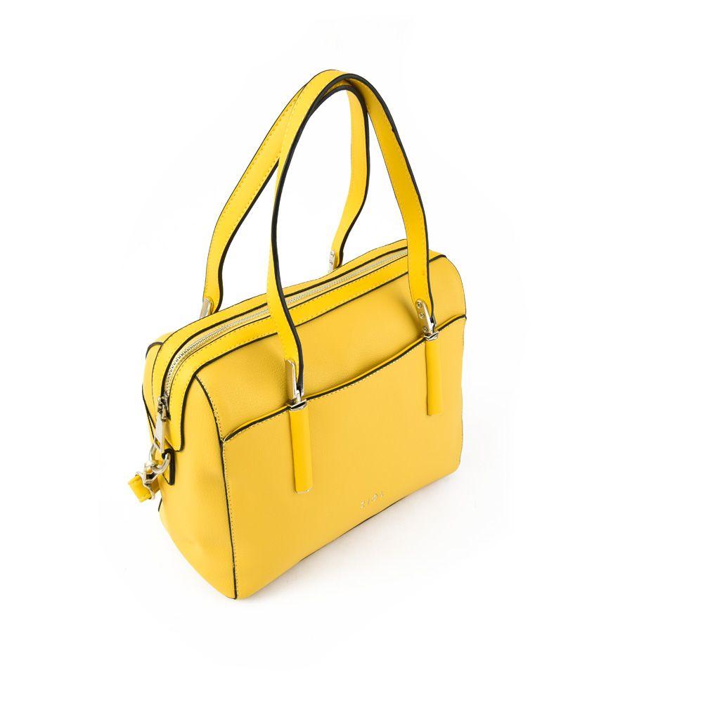 Cartera dos asas baul mediana piarot amarillo-2