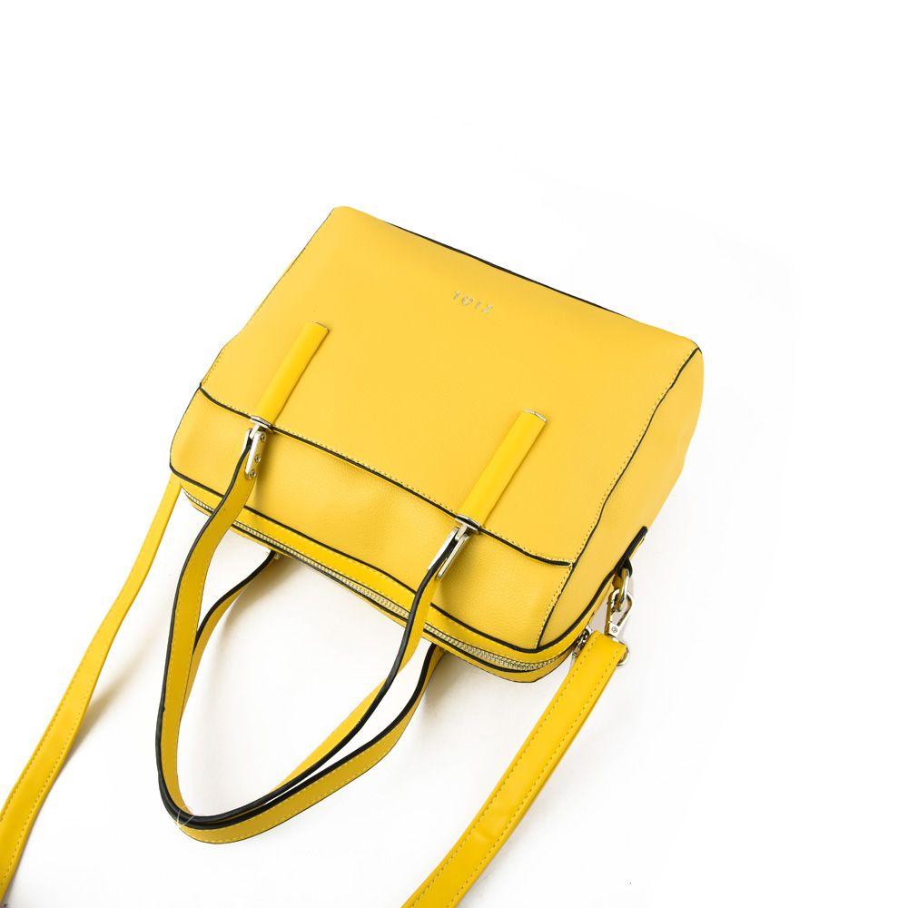 Cartera dos asas baul mediana piarot amarillo-3