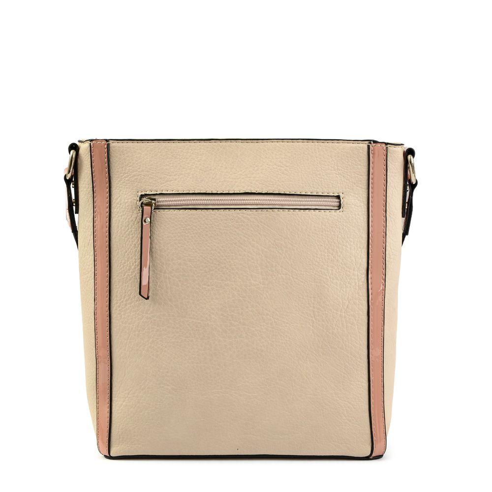 Cartera bandolera mediana clara beige-2