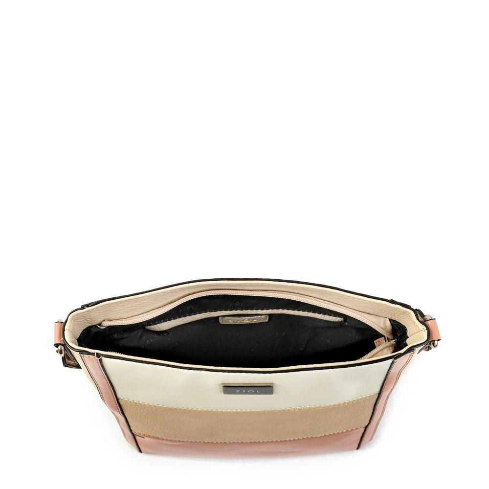 Cartera bandolera mediana clara beige-3