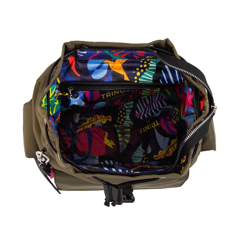 Mochila con tapa melania grande verde oliva-4