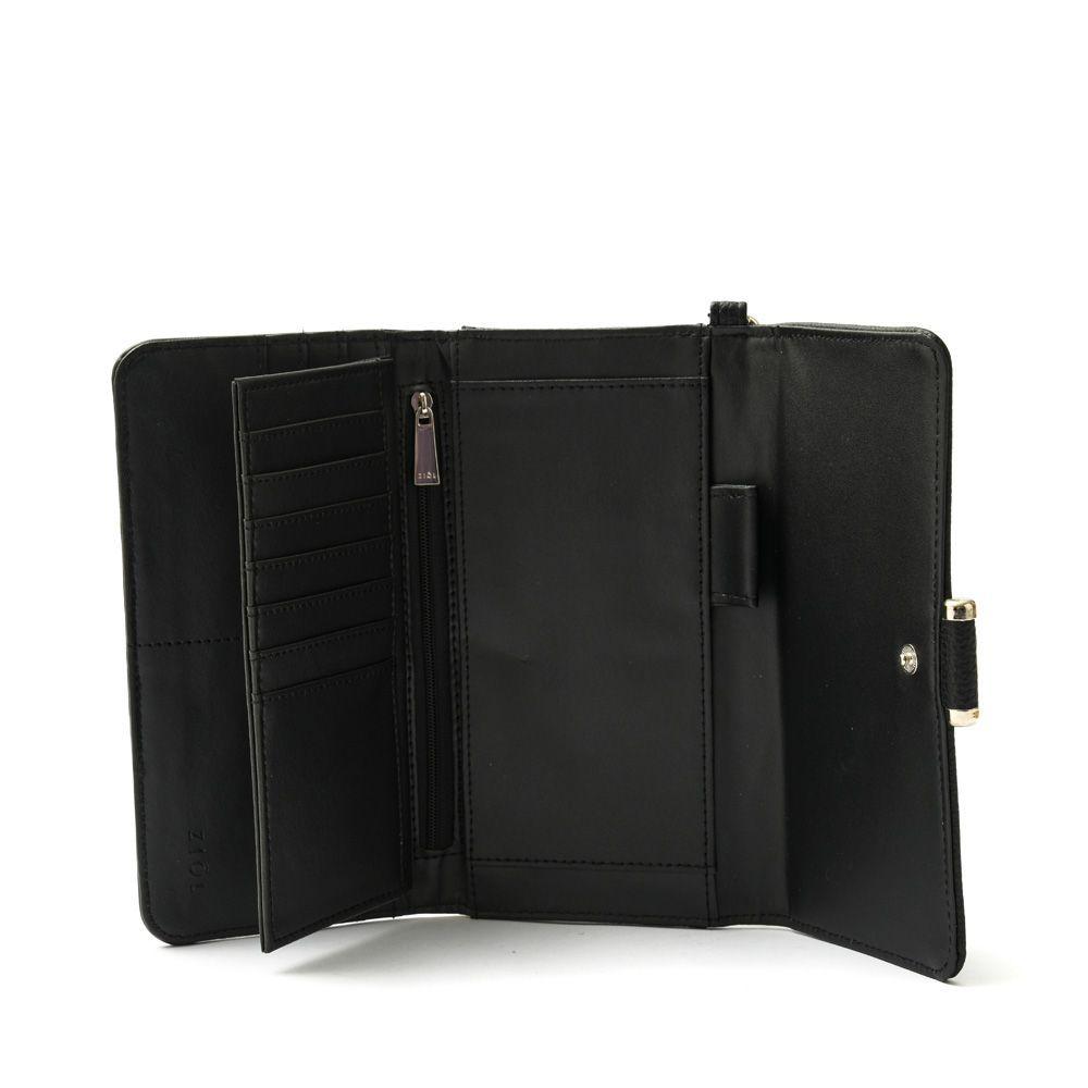 Chou Chequera Con Flap Interior Grande Negro-2