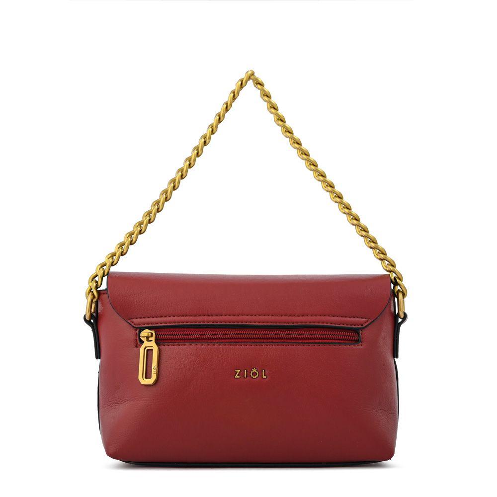 Cartera bandolera con tapa pequeña dorotea rojo oscuro-2