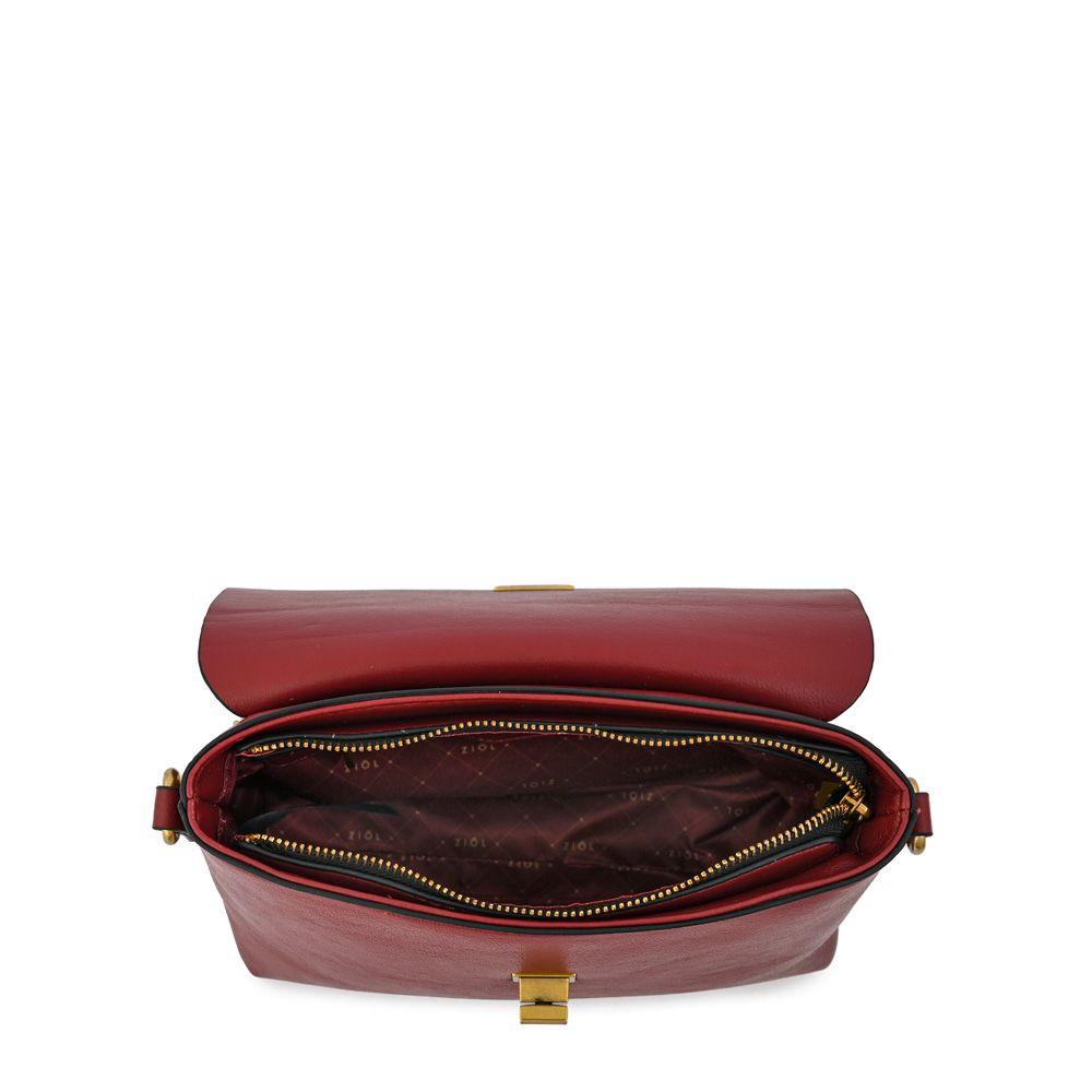 Cartera bandolera con tapa pequeña dorotea rojo oscuro-3