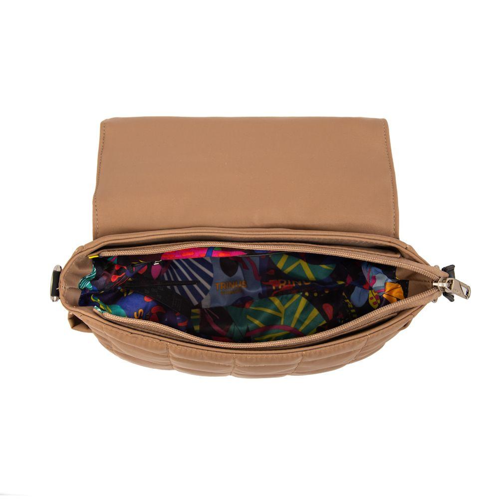 Cartera Bandolera con tapa mediana belina beige oscuro-3