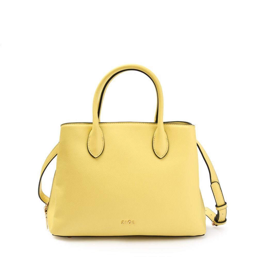 Cartera dos asas tres divisiones mediana taurin amarillo-0