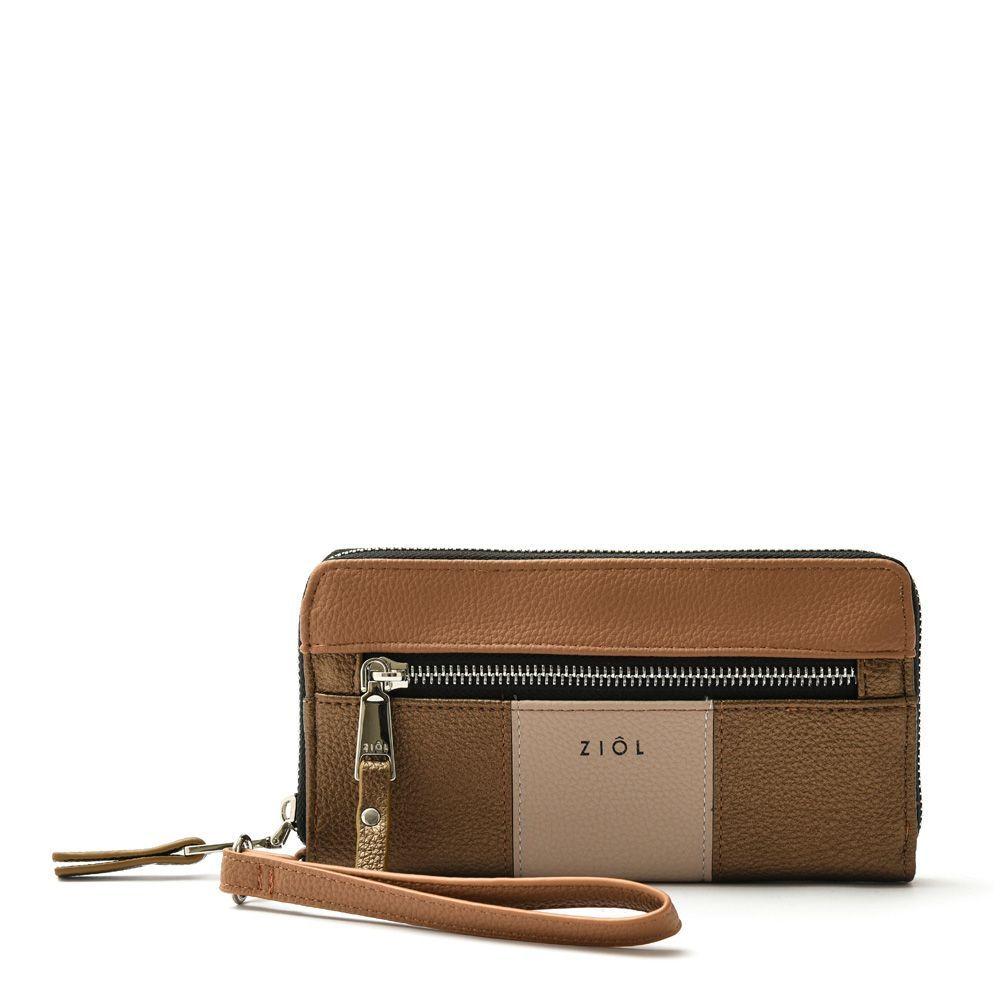 Mersin Billetera Tipo Estuche Acordeon Grande Beige Oscuro-0