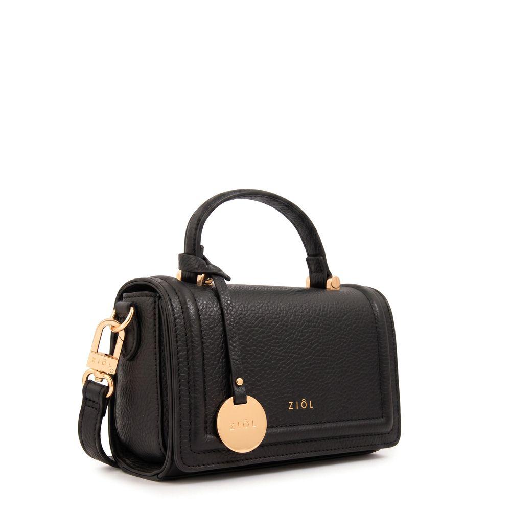 Cartera bandolera con tapa bruna negro-0