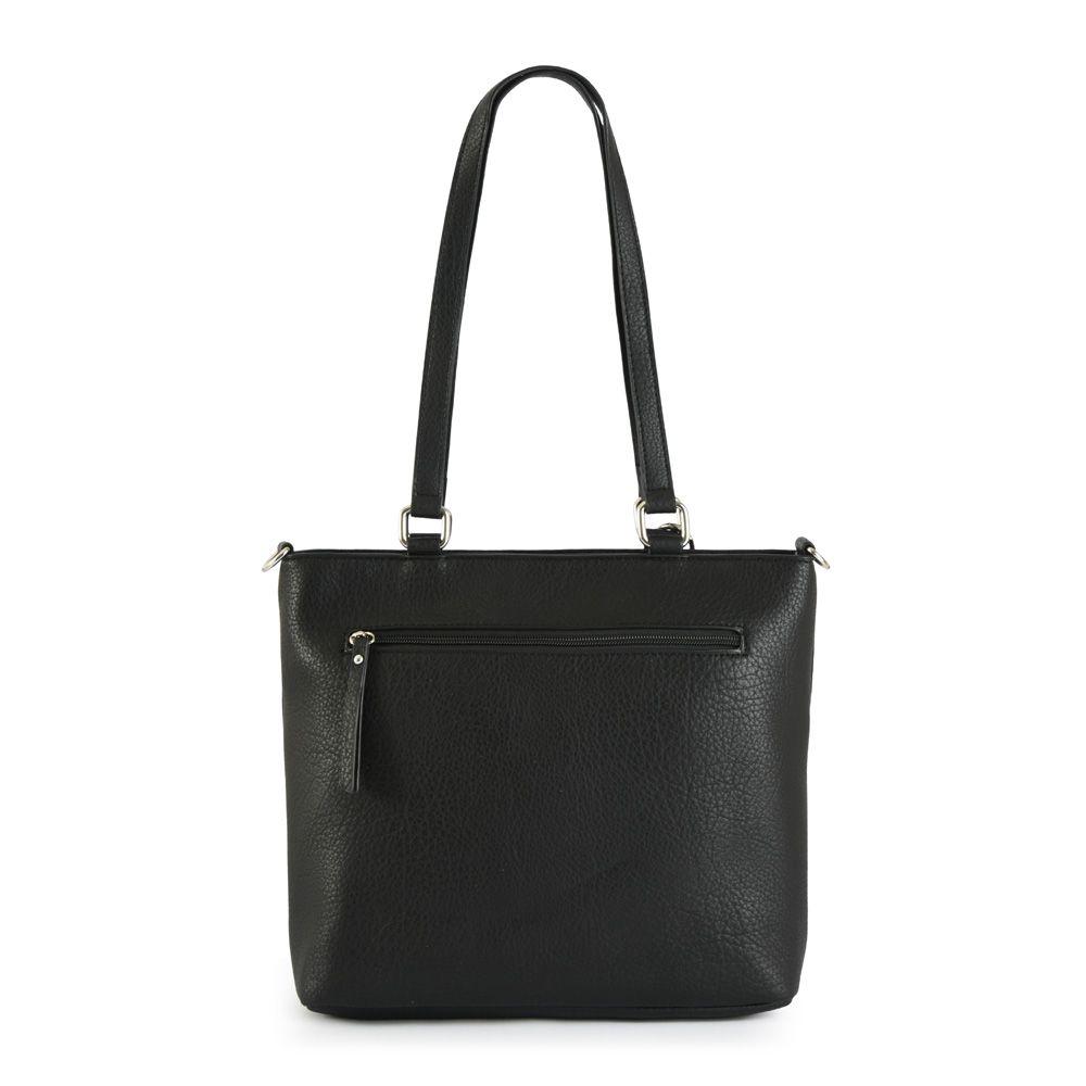 Cartera dos asas mediana kristal negro-2