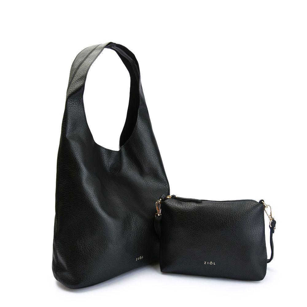 Prudens Cartera Bolso Oval Grande Negro-3