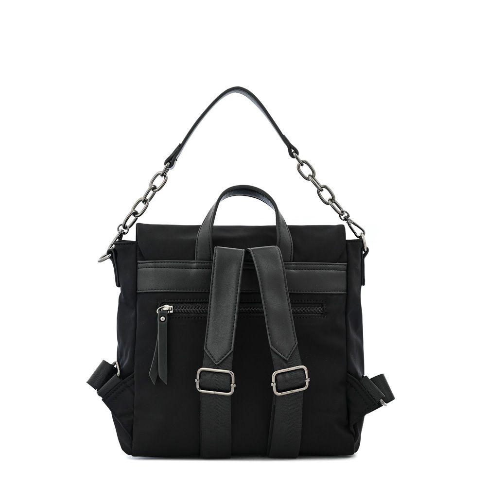 Mochila con tapa pequeña nydia negro especial-2