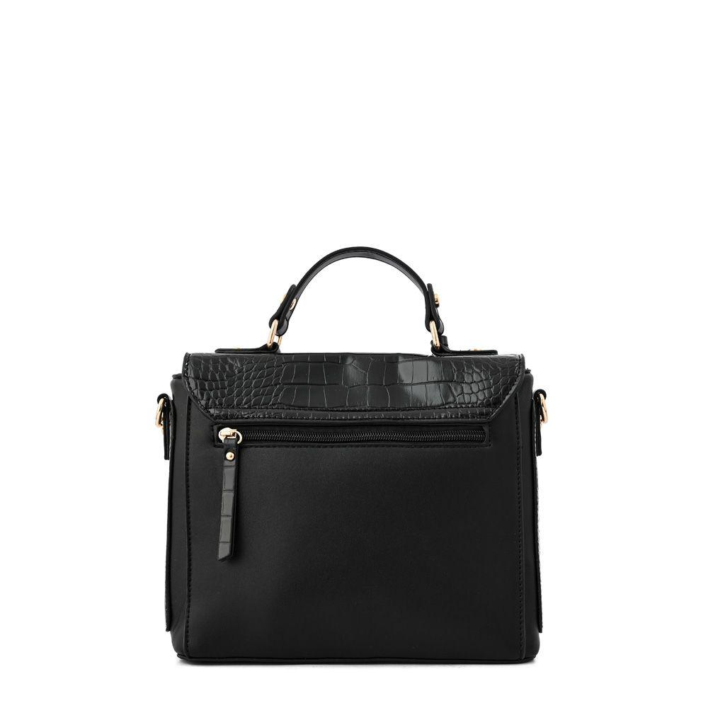 Cartera bandolera con tapa mediana ariana negro-2