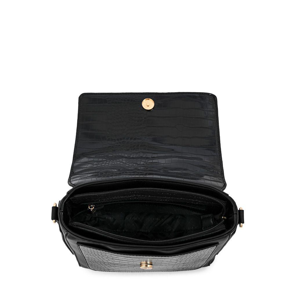 Cartera bandolera con tapa mediana ariana negro-3