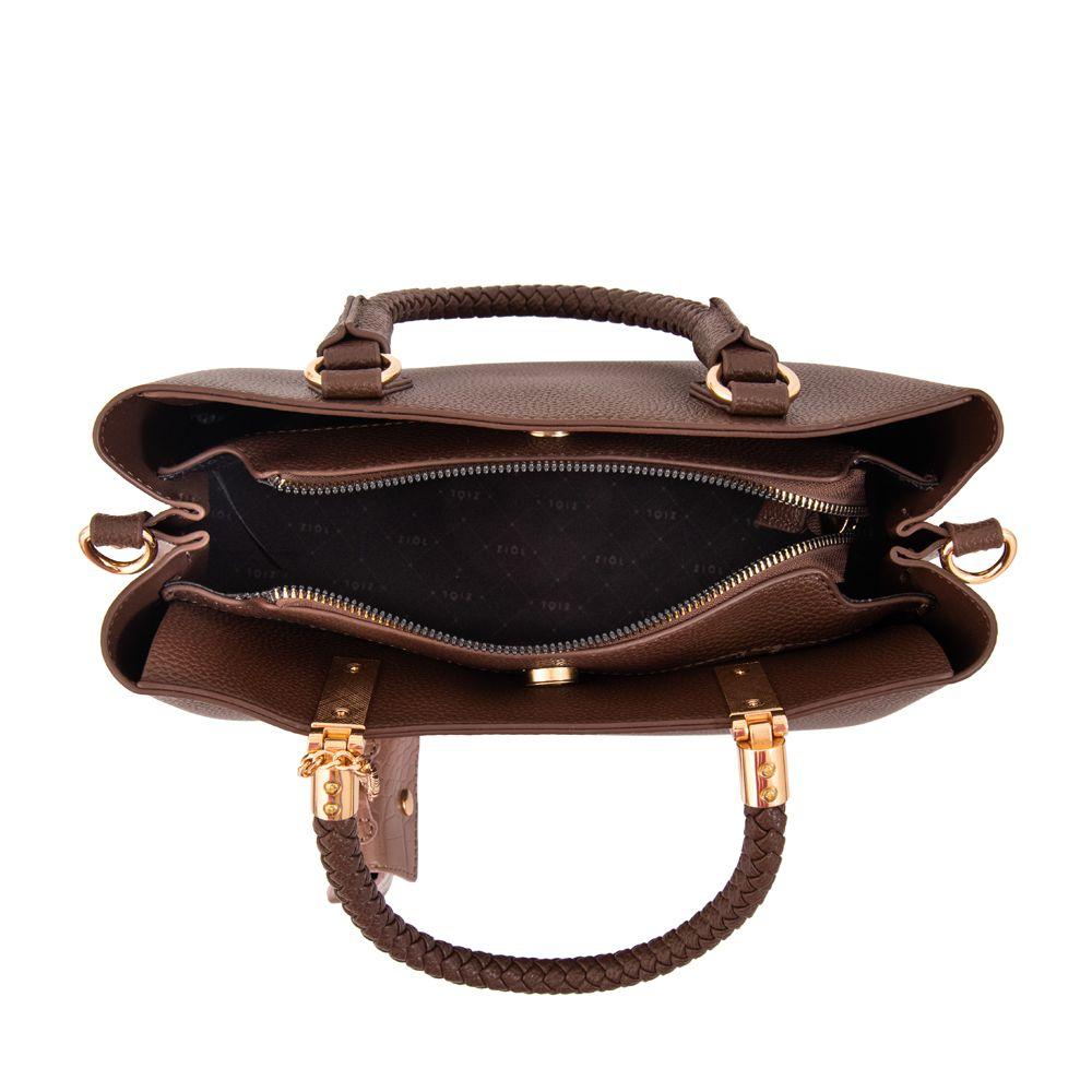 Cartera tote bambina mediana café oscuro-3