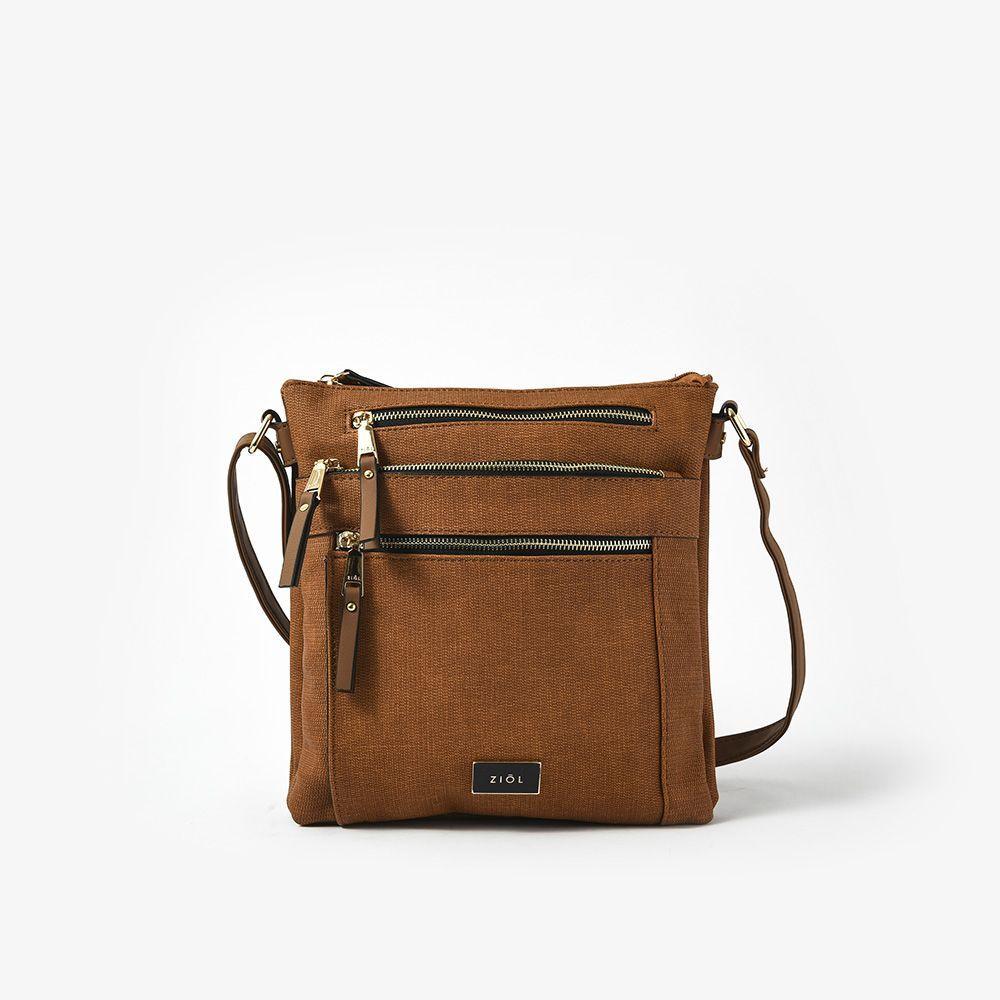 Lathari Cartera Tipo Bandolera Cafe Medio-0
