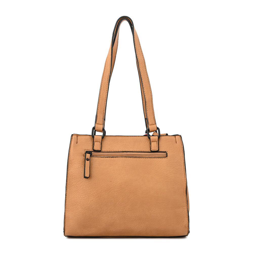 Cartera dos asas tres divisiones mediana raina camel-2