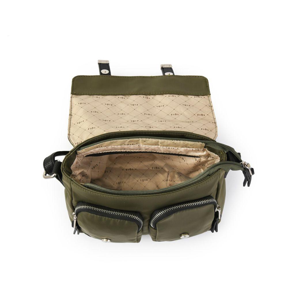 Cartera bandolera con tapa mediana erzurum verde oliva-3