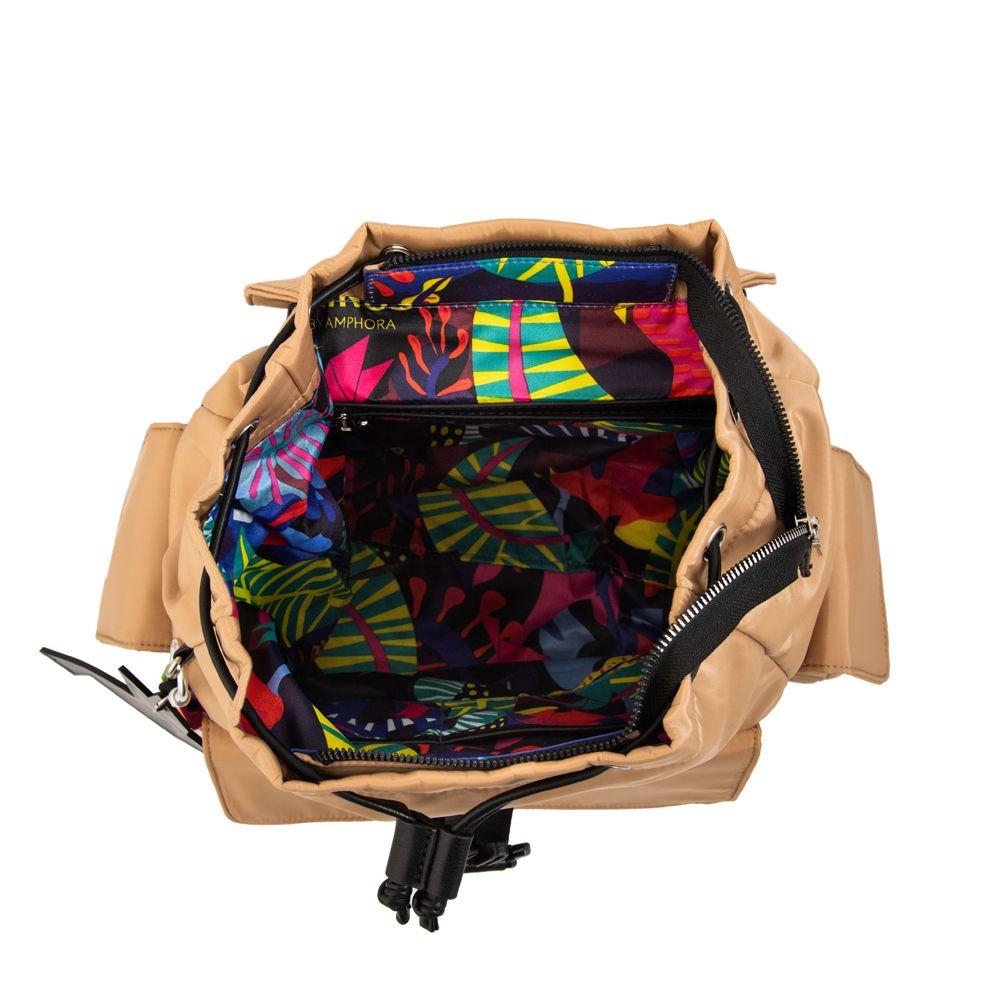 Mochila con tapa melania mediana beige oscuro-4