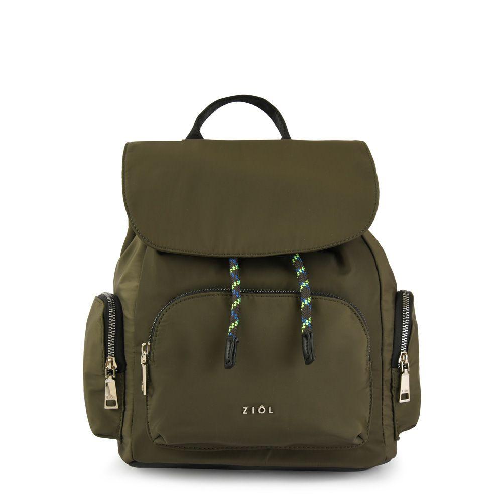 Mochila con tapa mediana simone verde oliva-0