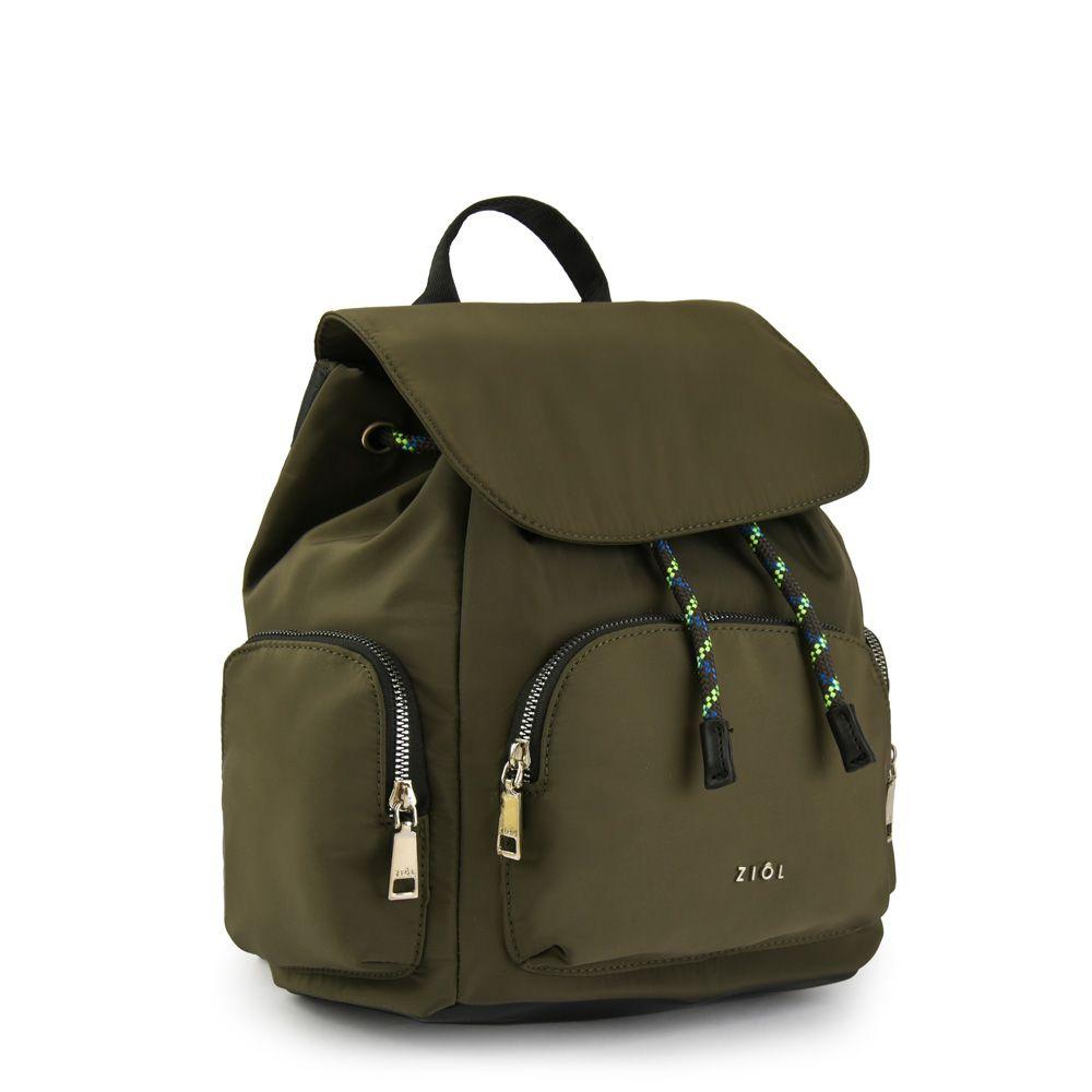 Mochila con tapa mediana simone verde oliva-1