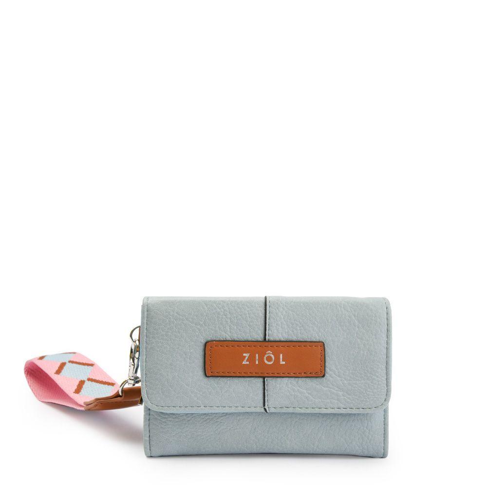 Turin Billetera Cierre Exterior Mediana Celeste-0