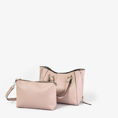 Cartera dos asas gasparna rosado claro-7