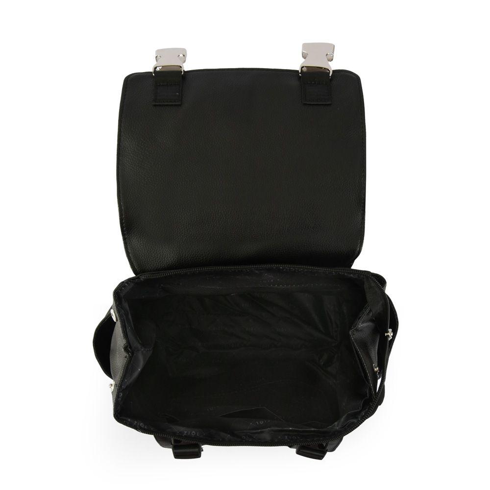 Mochila con tapa mediana samara negro-3