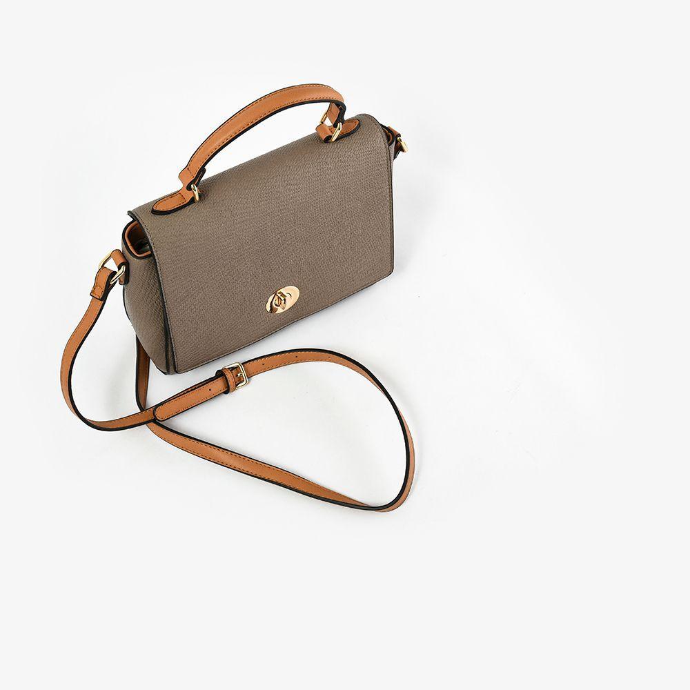 Ayase Cartera Tipo Bandolera Con Tapa Taupe Oscuro-3