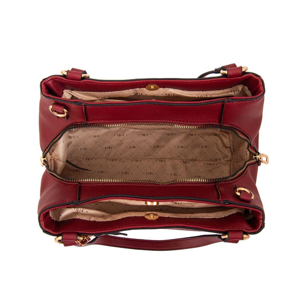 Cartera tote tres divisiones michelle grande rojo oscuro-3