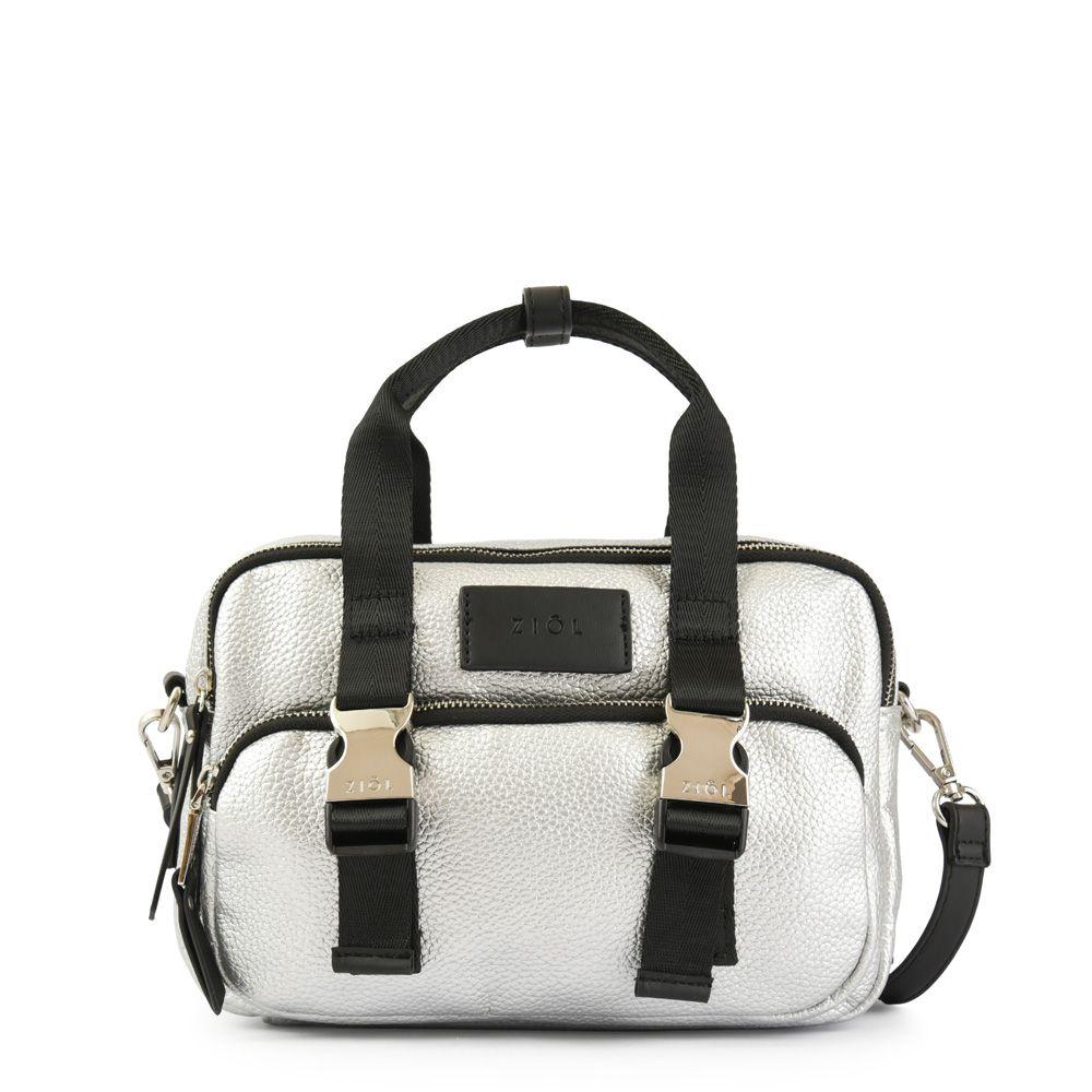 Cartera bandolera mediana dorina plateado-0