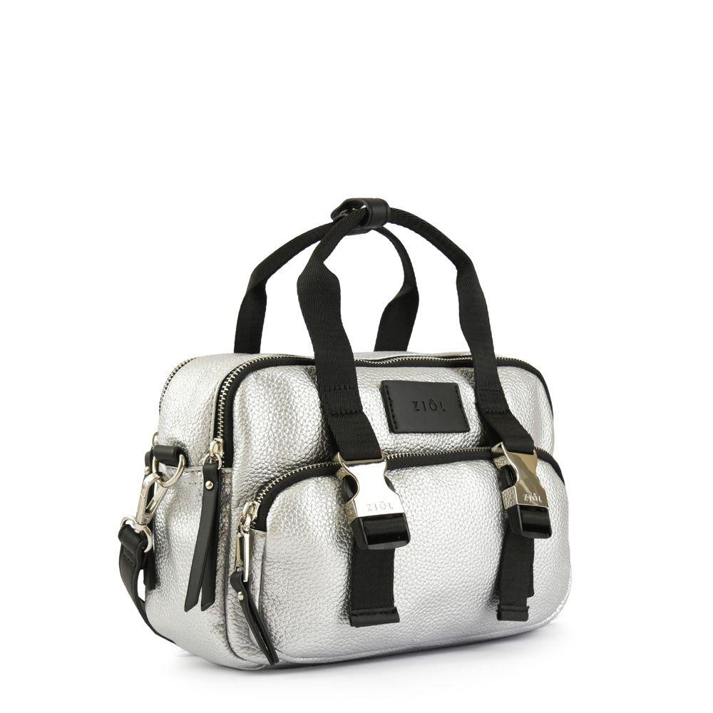 Cartera bandolera mediana dorina plateado-1