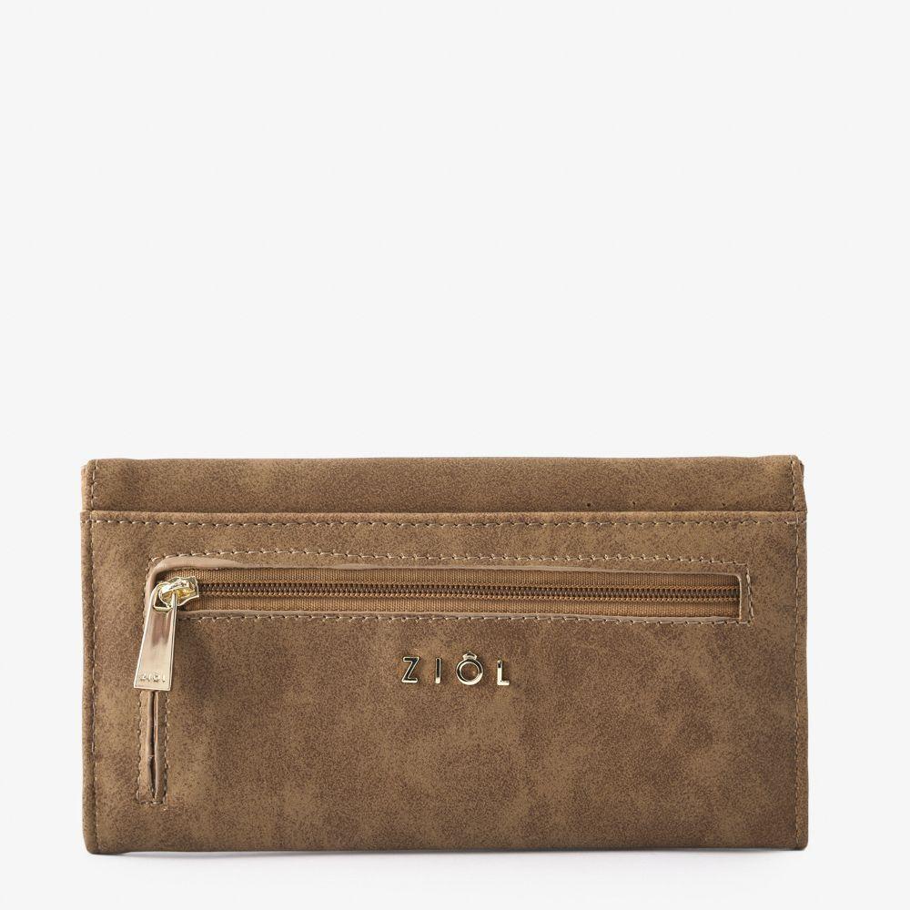 Sivila Billetera Simple Mediana Camel/ Cafe Claro-1