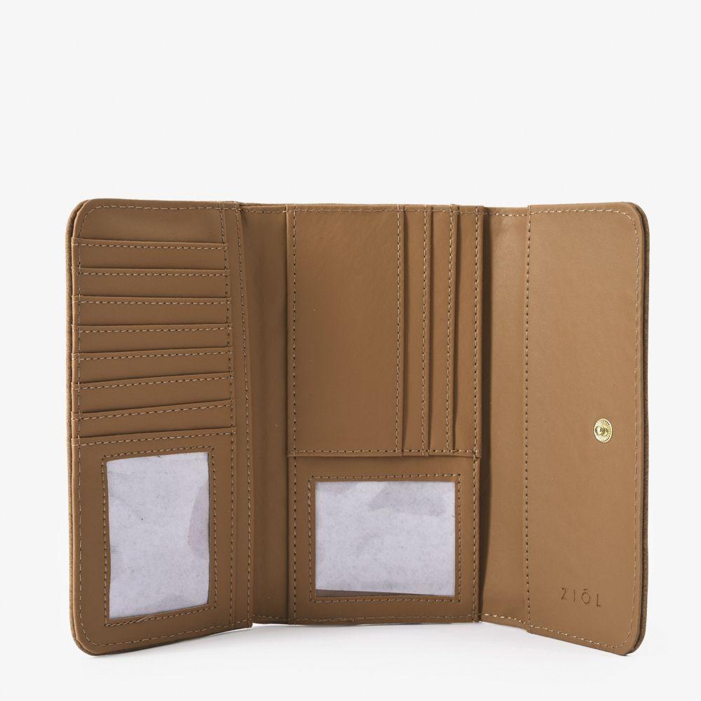 Sivila Billetera Simple Mediana Camel/ Cafe Claro-2