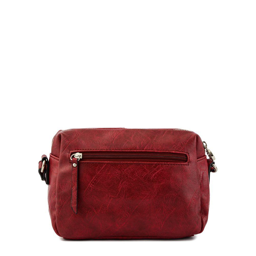 Cartera bandolera pequeña celia rojo oscuro-2