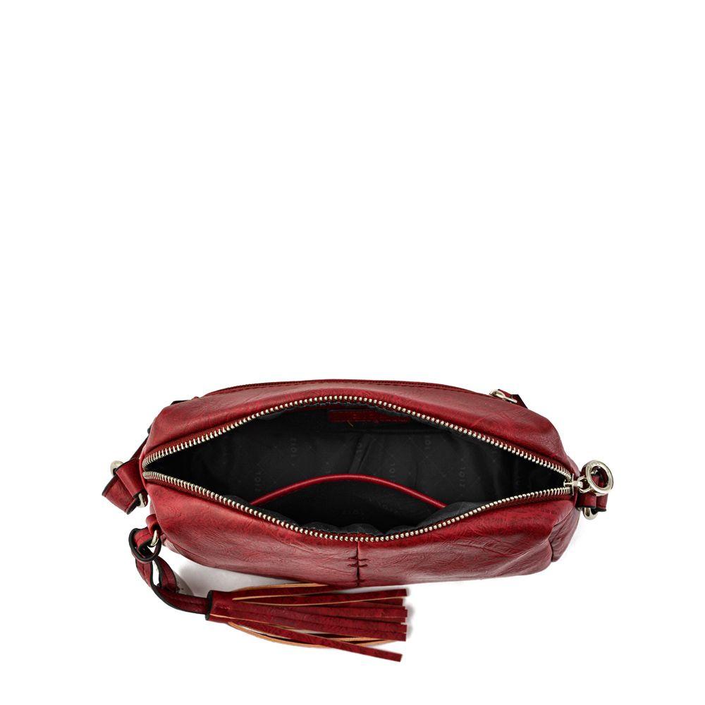 Cartera bandolera pequeña celia rojo oscuro-3