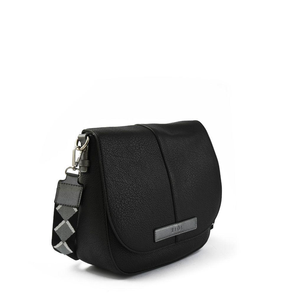Turin Cartera Bandolera Con Tapa Mediana Negro-1