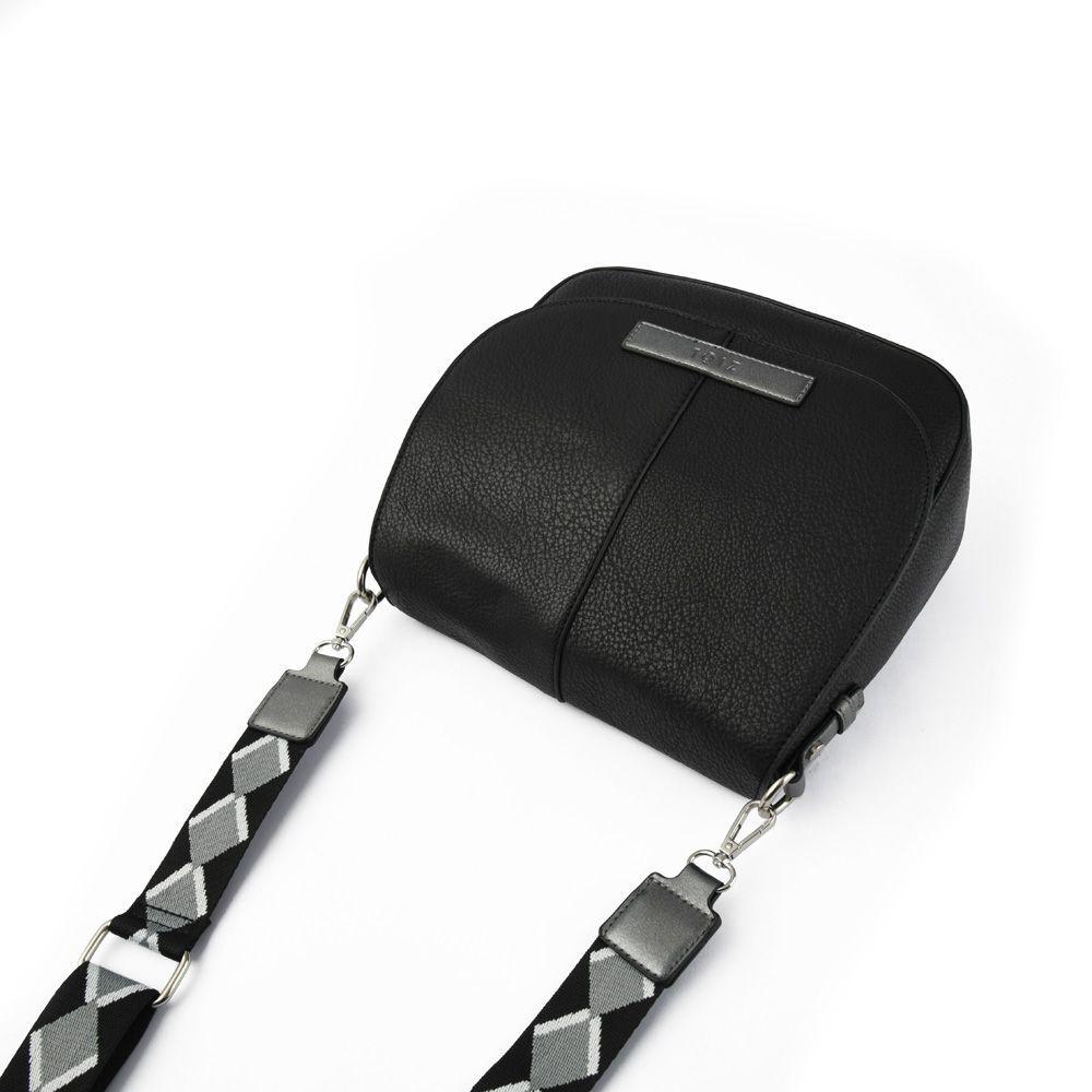 Turin Cartera Bandolera Con Tapa Mediana Negro-3