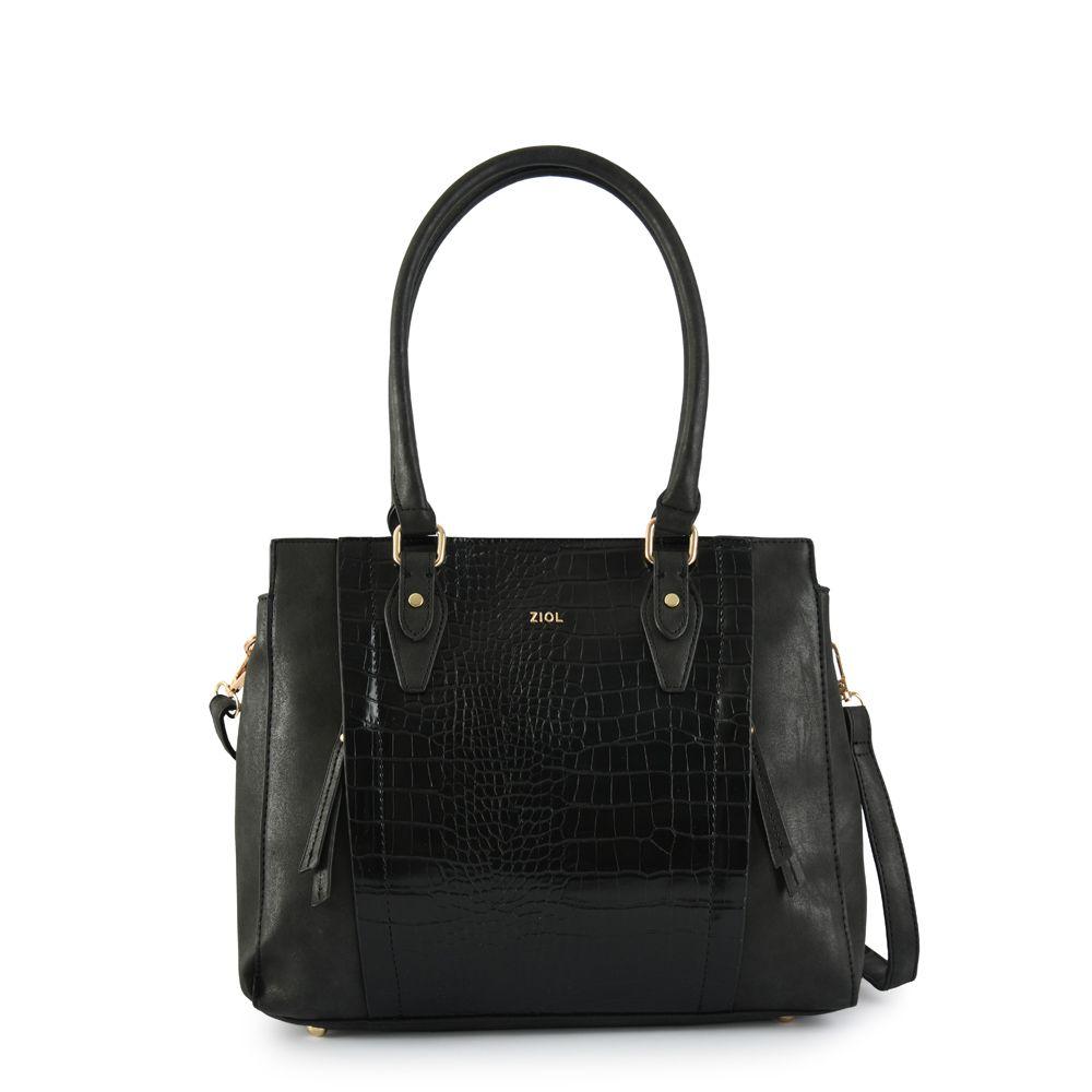 Cartera dos asas tres divisiones mediana tiana negro-0