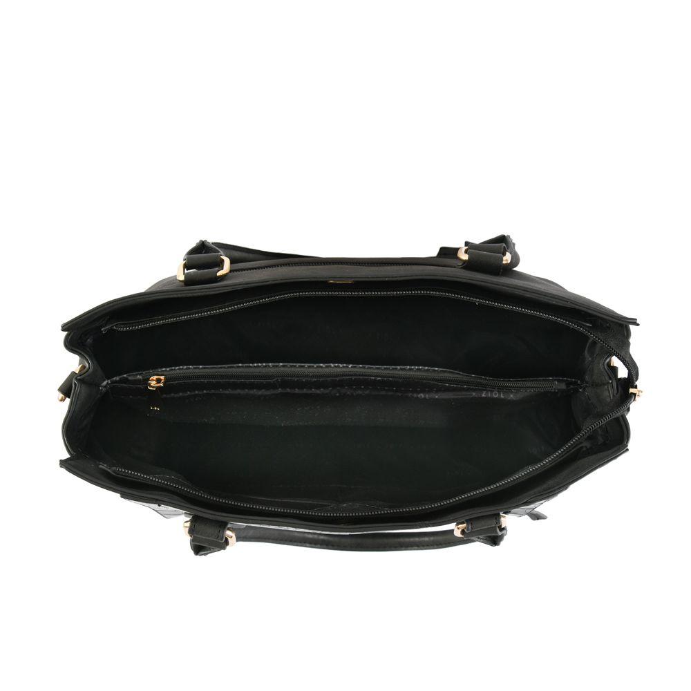Cartera dos asas tres divisiones mediana tiana negro-3