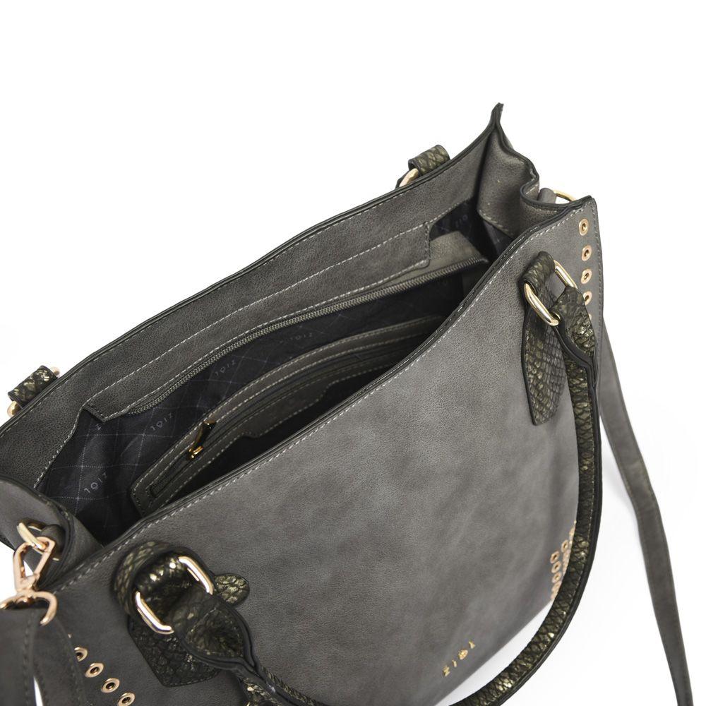 Alvis Cartera Tipo Dos Asas Shopping Gris Oscuro-4