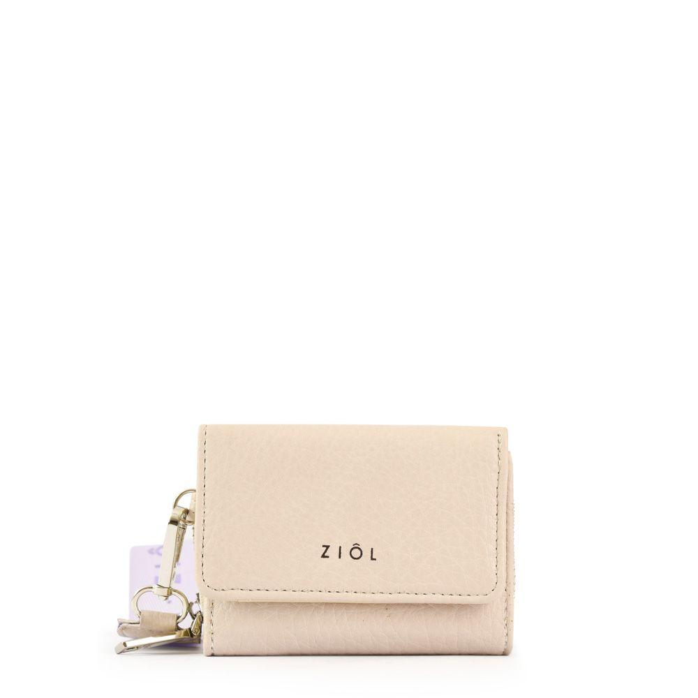 Billetera cierre exterior pequeña famille beige-0