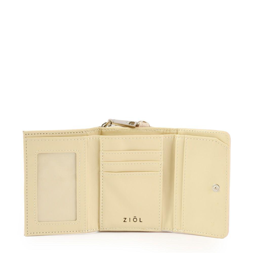 Billetera cierre exterior pequeña famille beige-2