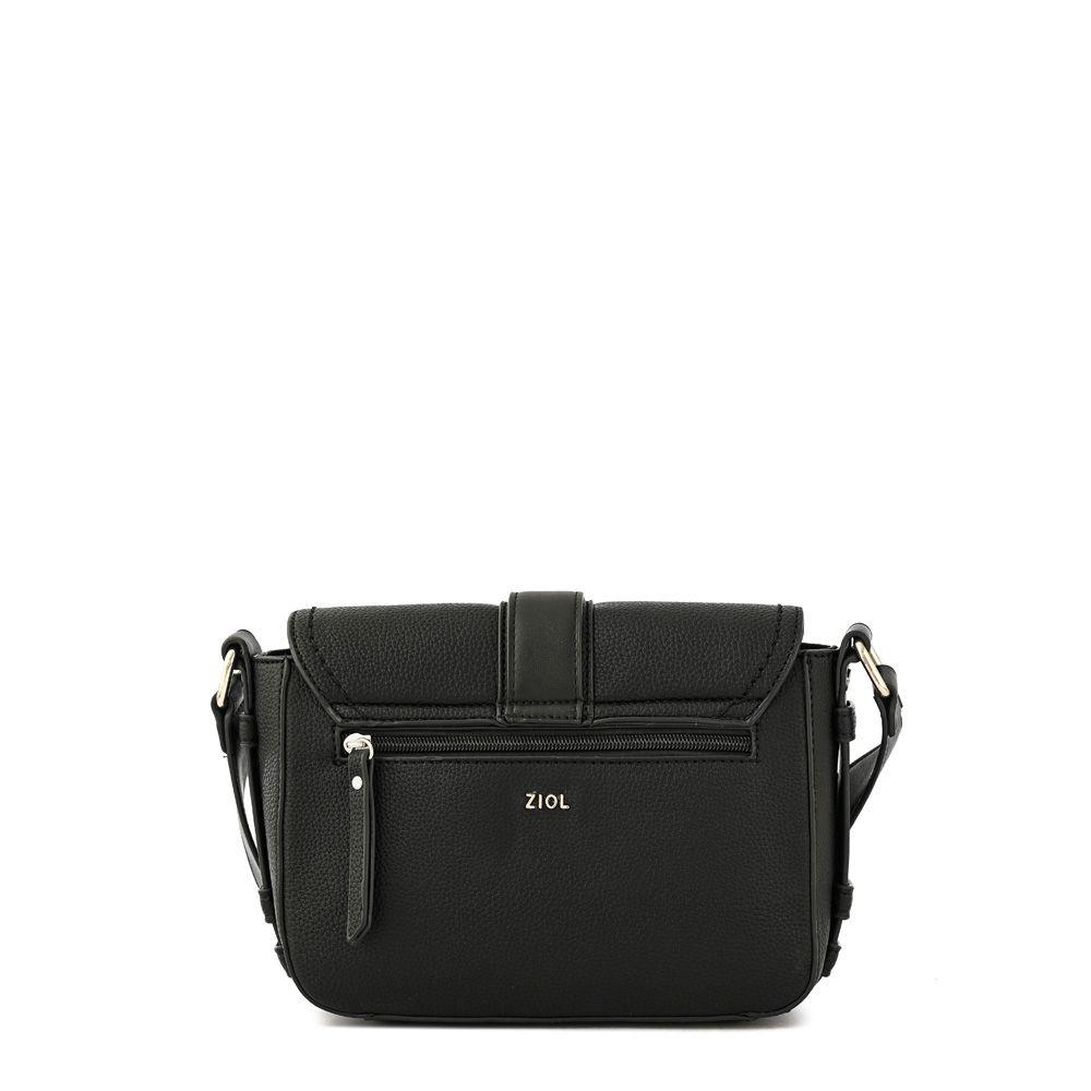 Cartera bandolera con tapa pequeña federica negro especial-2