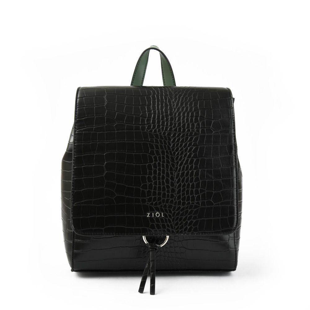 Serafina Mochila Con Tapa Mediana Negro-0