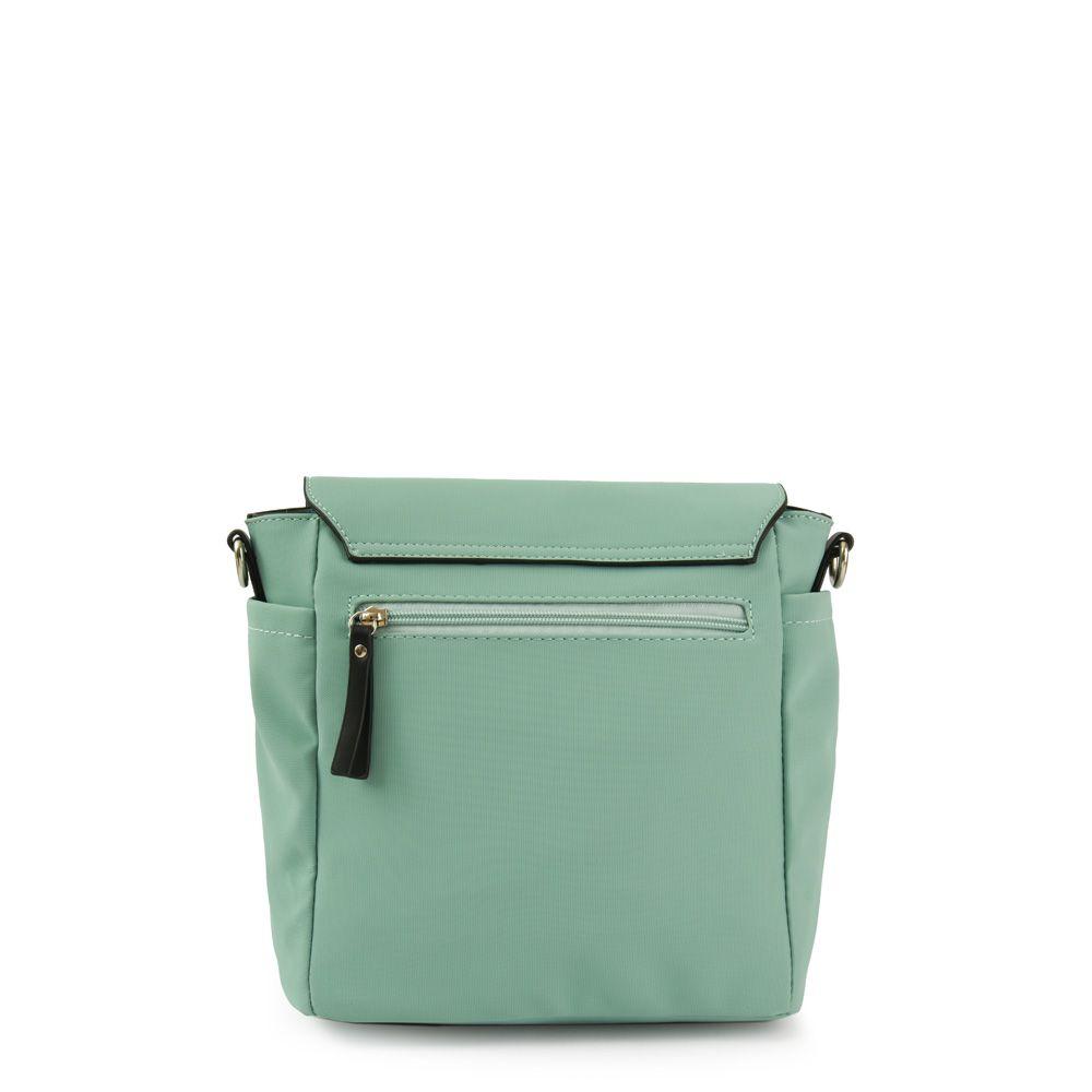 Cartera bandolera con tapa mediana lina verde agua-2