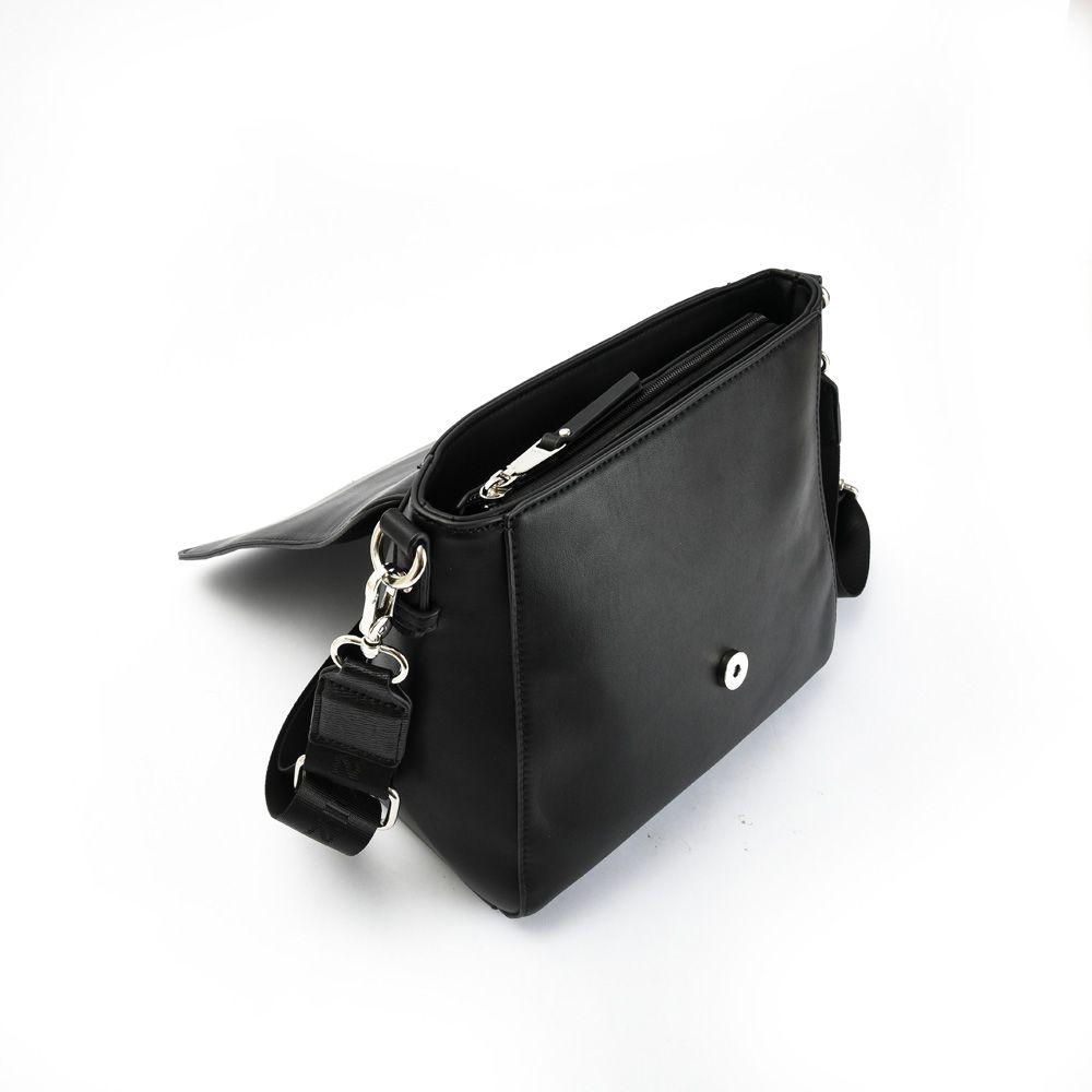 Cartera bandolera con tapa mediana aydin negro-2